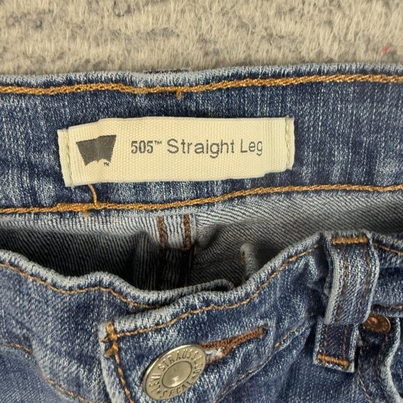 Levi's Jeans Women's Size 6 Straight Leg 505 Blue Mid Rise Stretch Denim Pants - Picture 4 of 7